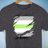 Agender Pride Flag Ripped Reveal Premium Unisex T-Shirt - Dark Grey Heather